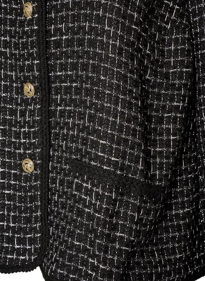 Veste en boucl&eacute; avec boutons dor&eacute;s, Noir, Packshot image number 3
