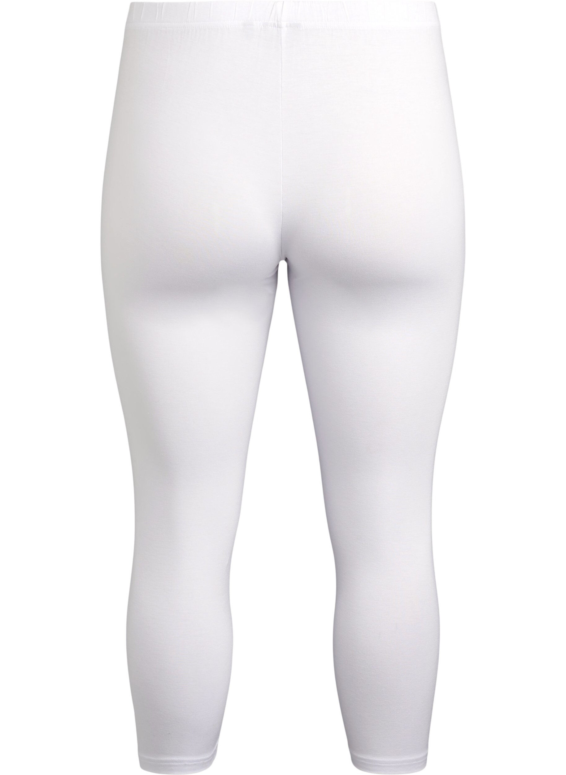 ZizziLeggings basiques longueur 3/4 en viscose, Blanc, Packshot image number 1