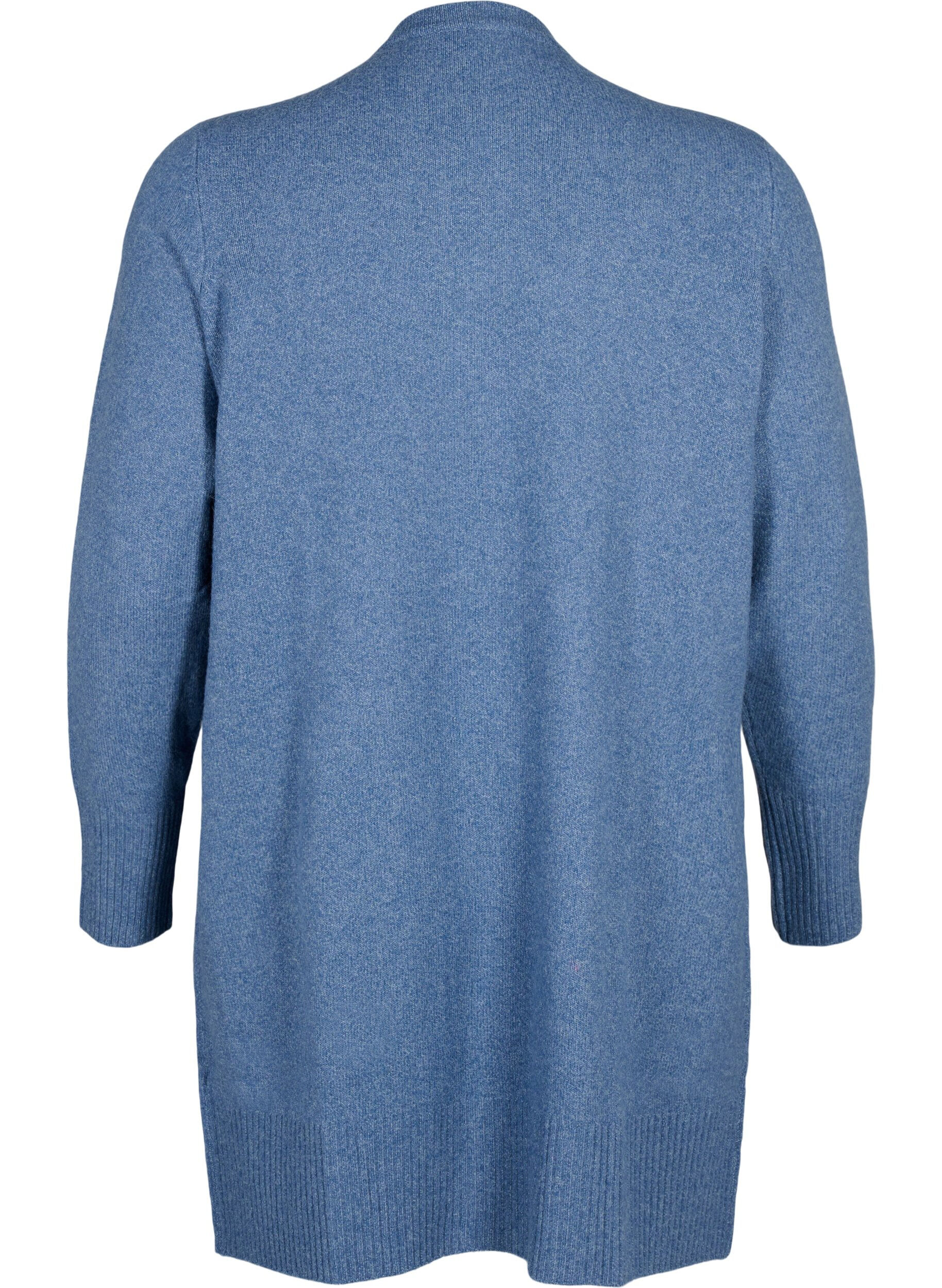 ZizziCardigan en tricot c&ocirc;tel&eacute; avec poches, Bleu, Packshot image number 1