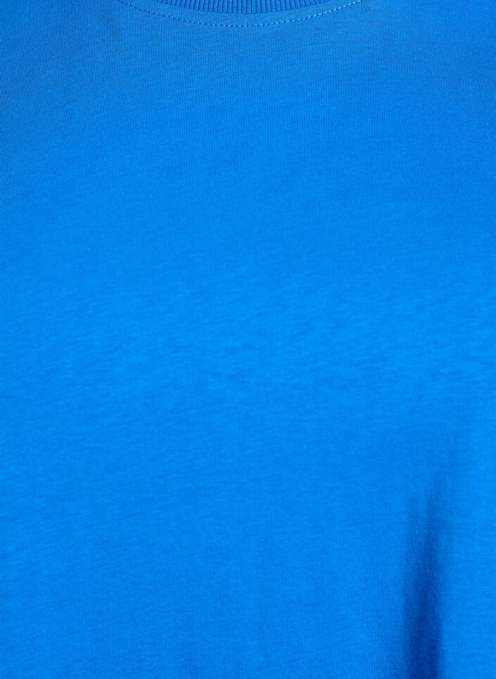 T-shirt basique en coton &agrave; col rond, Bleu, Packshot image number 2