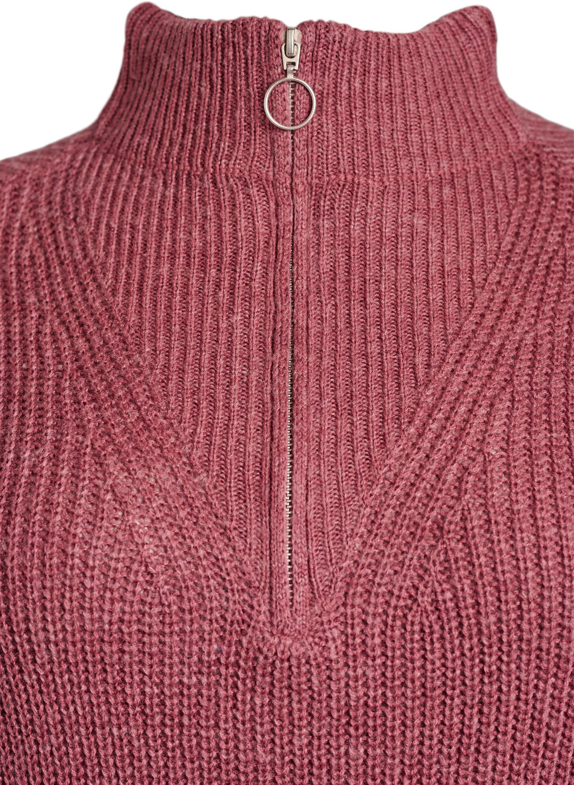 Zizzi FLASH - Robe courte en maille avec col montant, Rose, Packshot image number 2