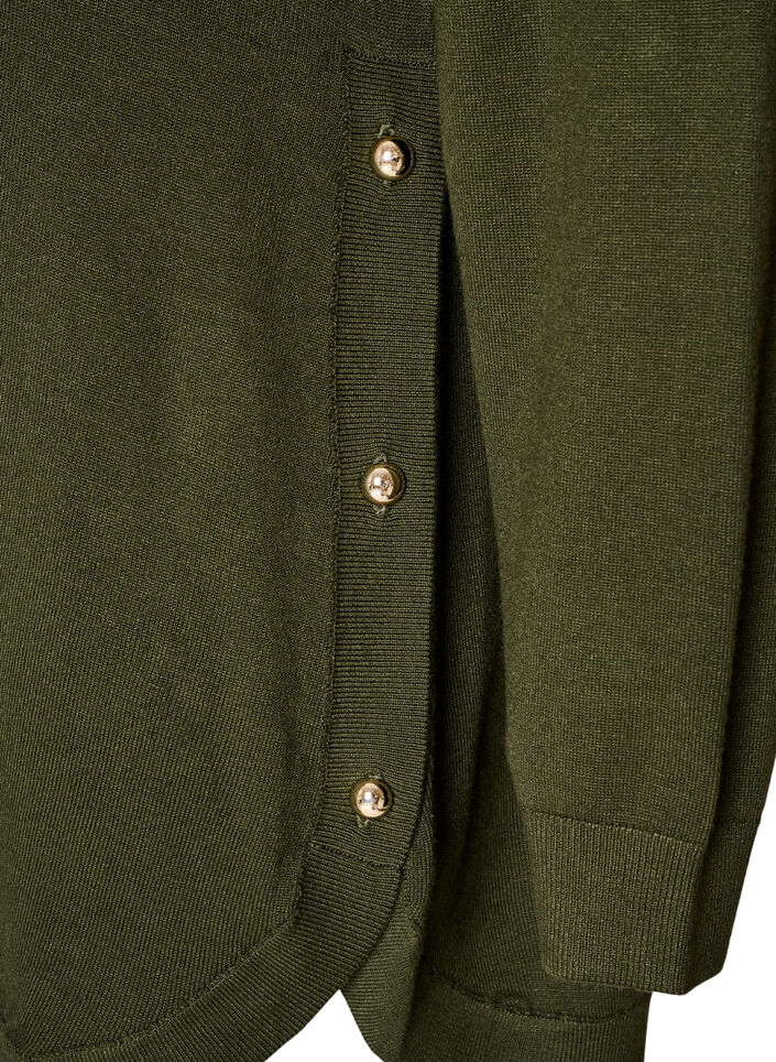 Strickbluse mit seitlichen Kn&ouml;pfen, Gr&uuml;n, Packshot image number 3