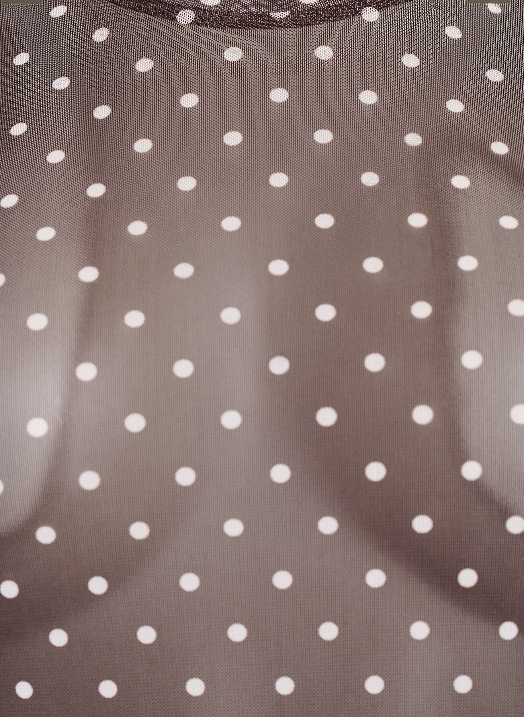 Zizzi Blouse en maille &agrave; pois, Marron, Packshot image number 2