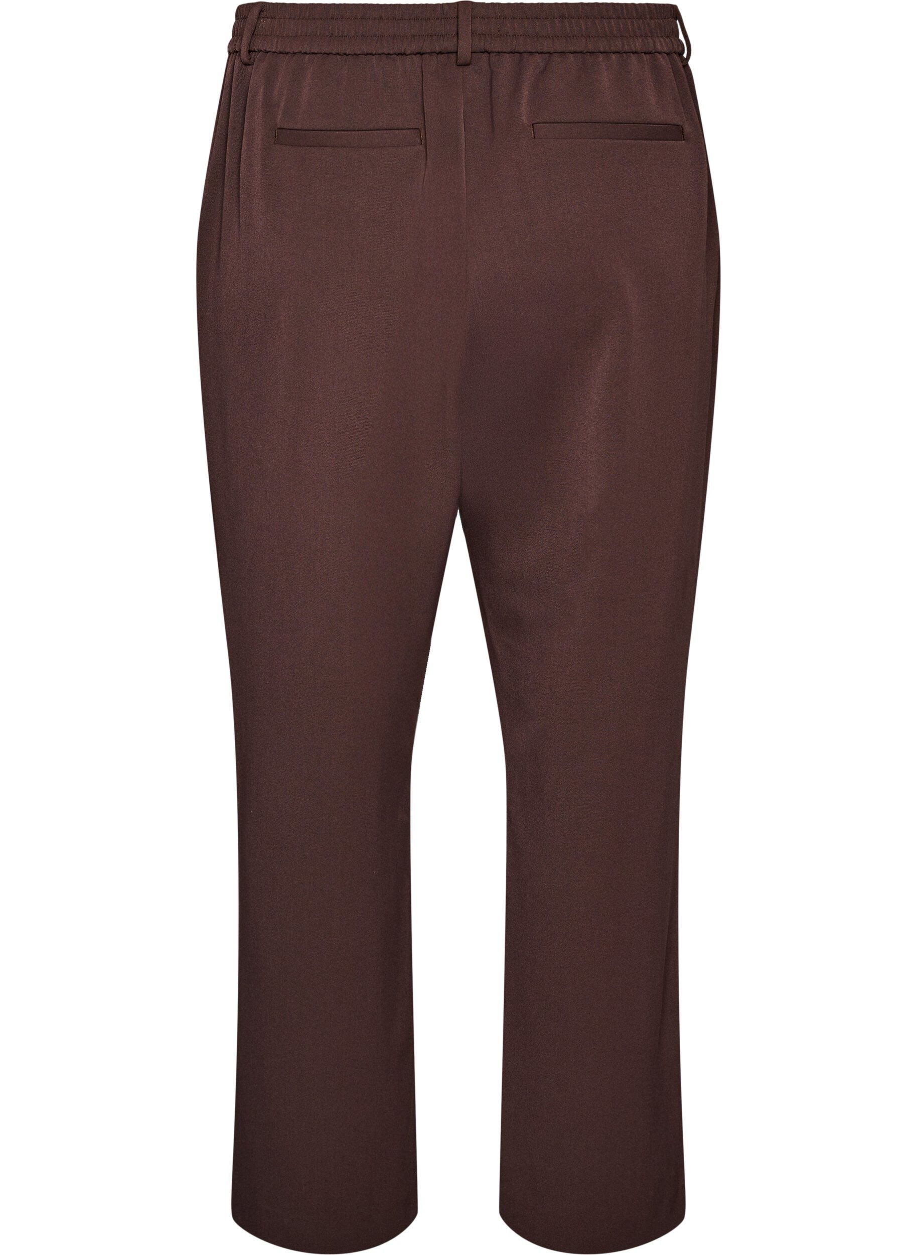 ZizziPantalon de costume taille haute coupe droite, Marron, Packshot image number 1