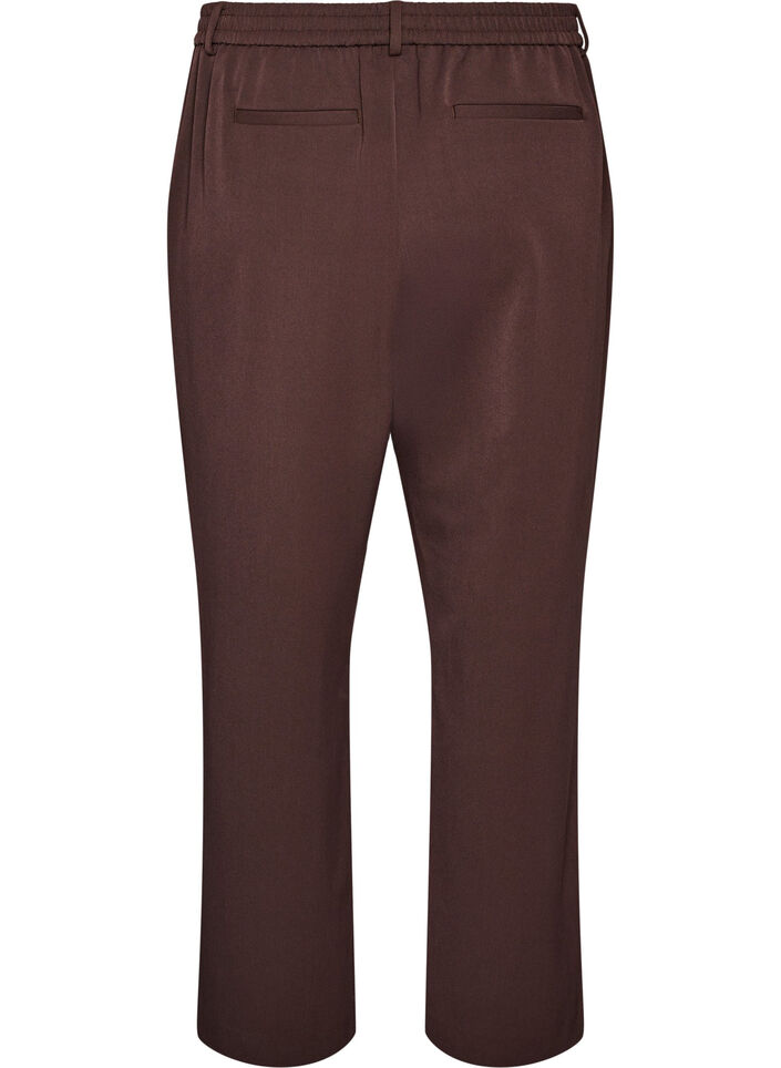 Pantalon de costume taille haute coupe droite, Marron, Packshot image number 1