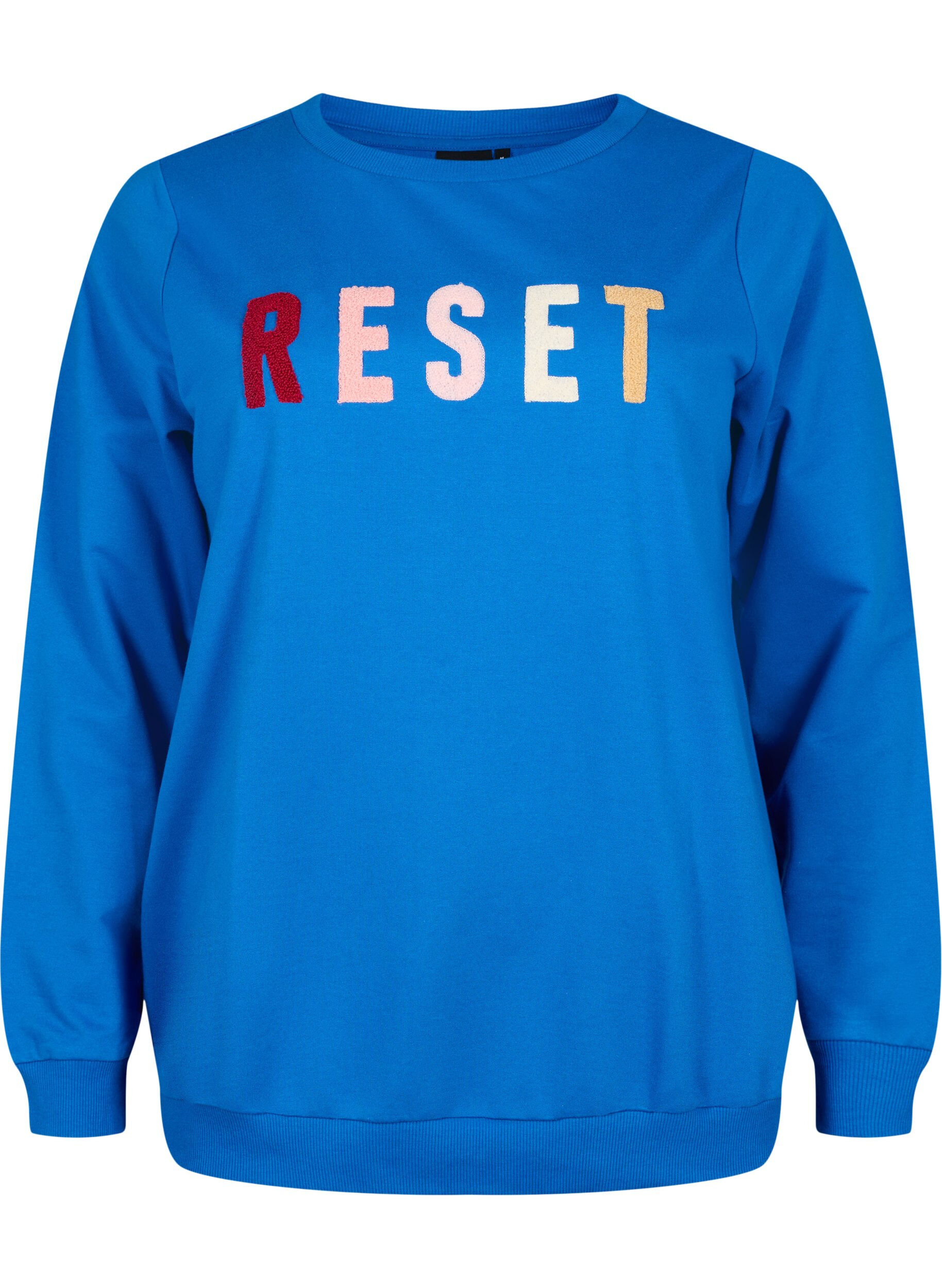 Zizzi Sweatshirt mit Text, Victoria b. W. Reset, Packshot image number 0