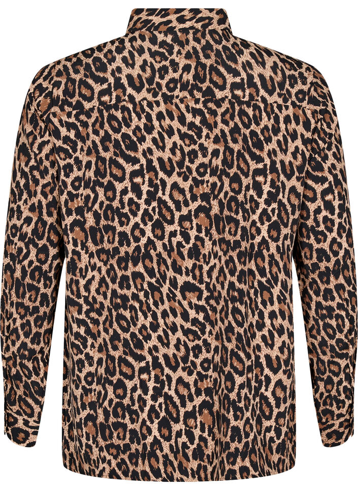 Bluse mit Leopardenmuster, Braun, Packshot image number 1