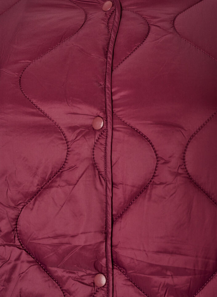 Veste matelass&eacute;e avec boutons-pression et col rond, Bordeaux fonc&eacute;, Packshot image number 2