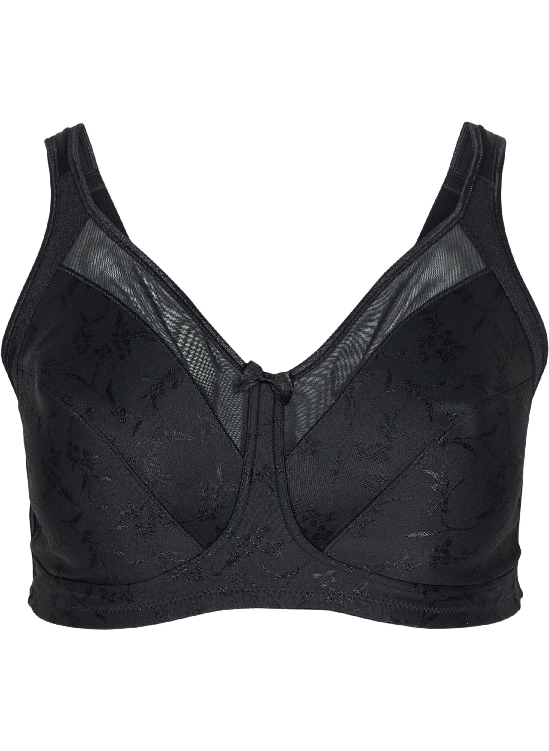 Zizzi Soutien-gorge avec d&eacute;tails en maille, Black, Packshot image number 0