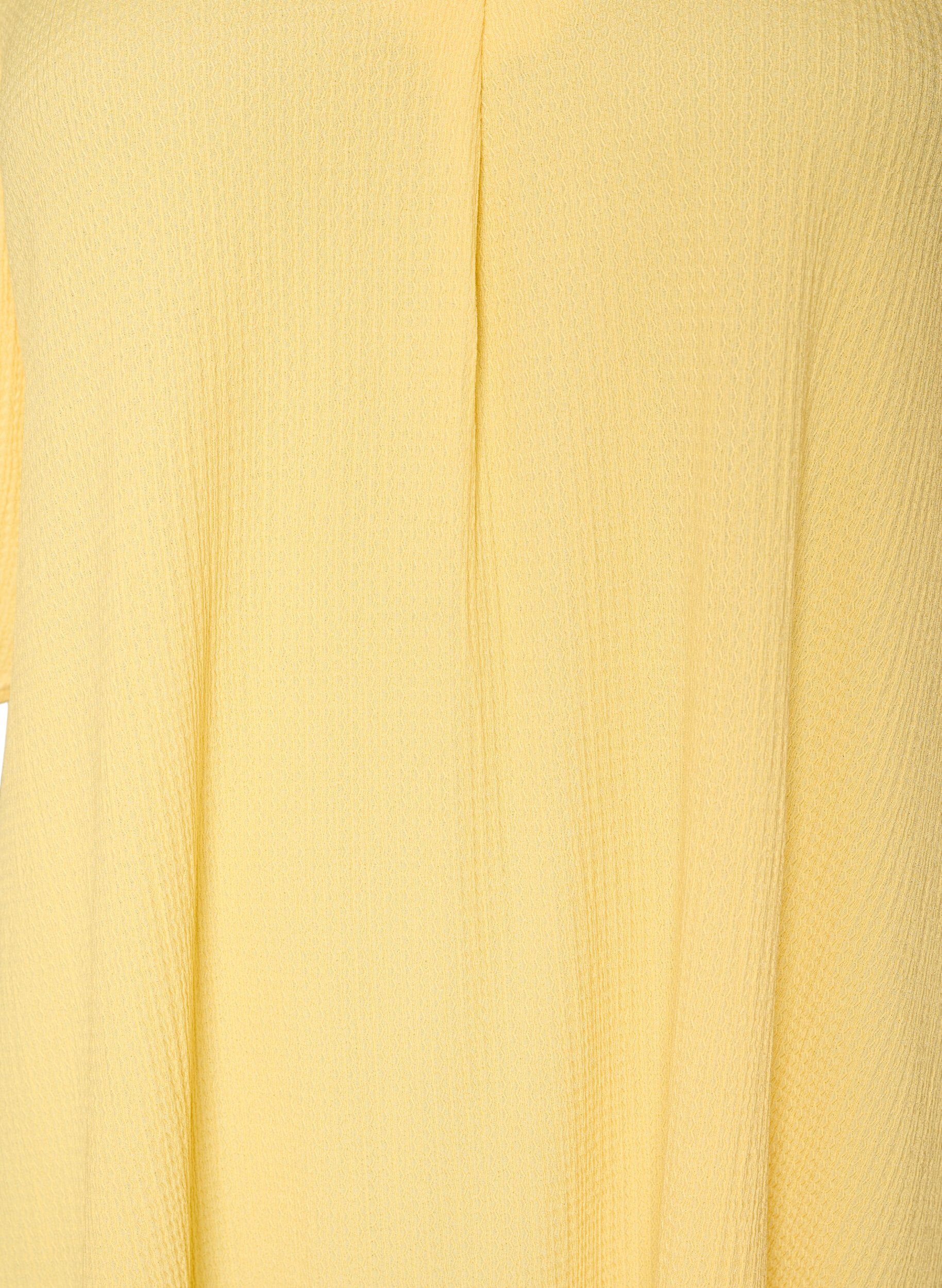 ZizziRobe midi avec col en V et texture, Jaune clair, Packshot image number 2