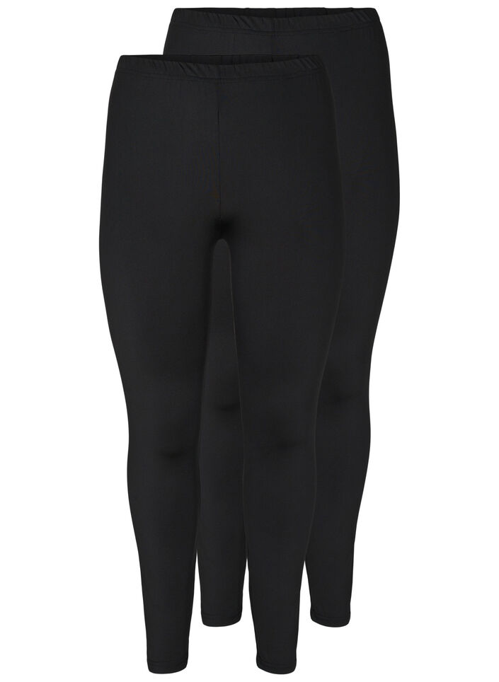 2 Paar Basic-Leggings, Black, Packshot image number 0