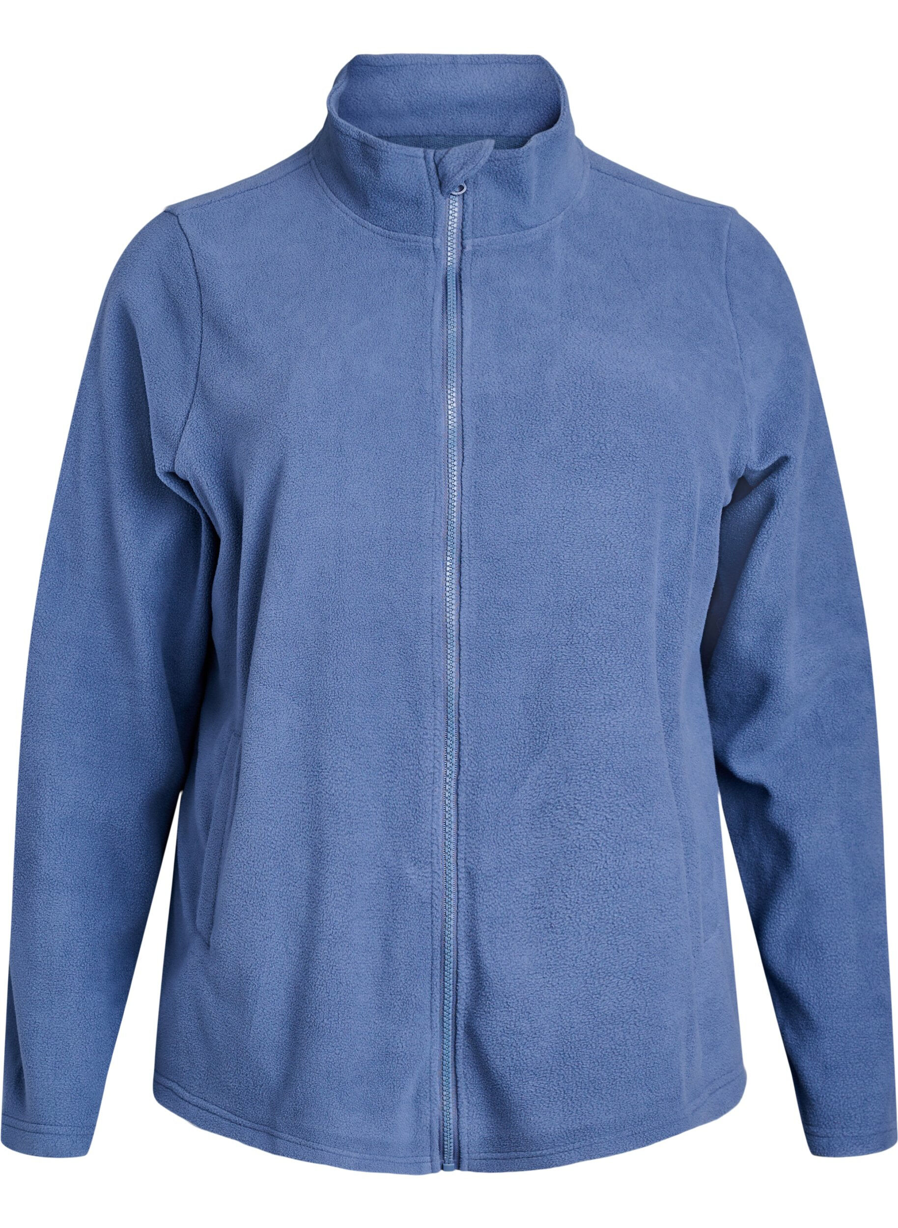 ZizziHaut en polaire avec zip et col montant, Bleu, Packshot image number 0
