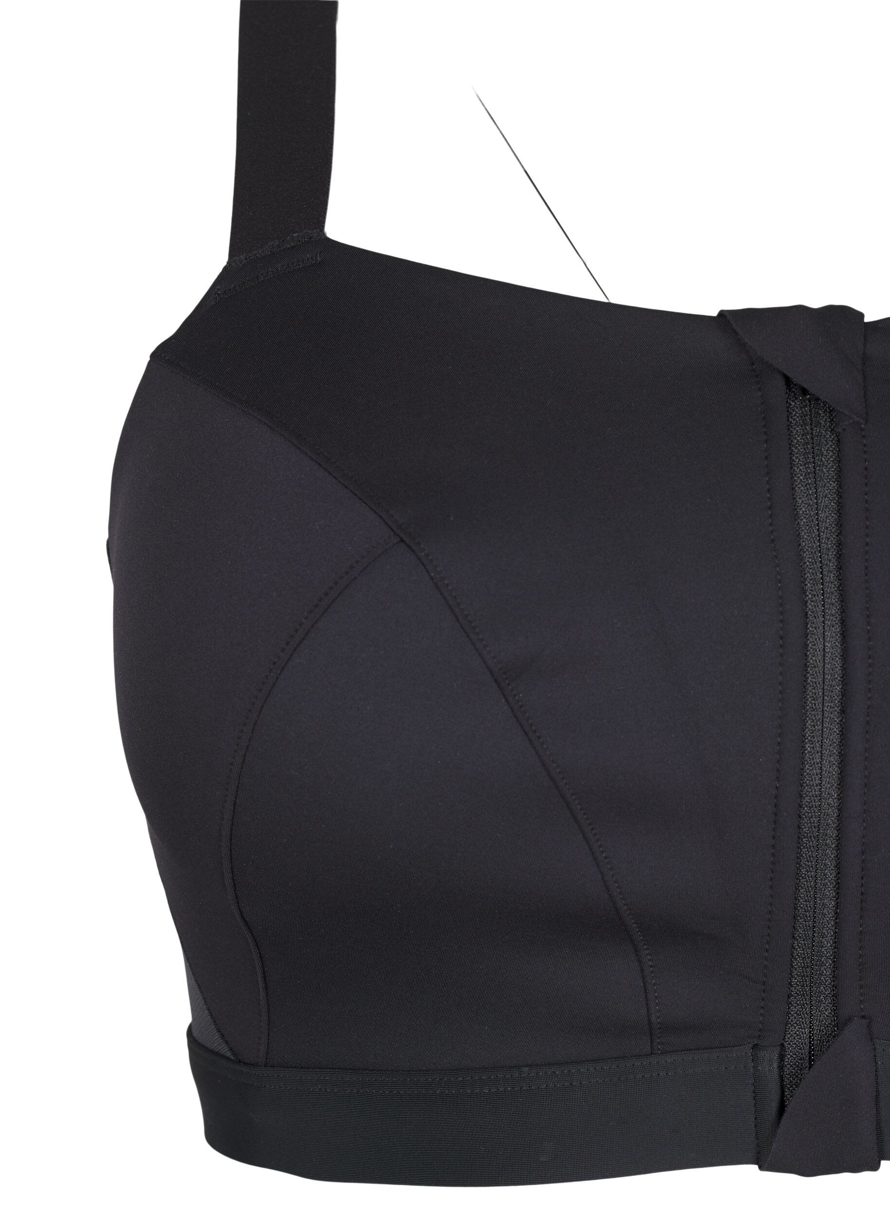 ZizziSoutien-gorge de sport avec une fermeture sur le devant et un maintien &eacute;lev&eacute;, Noir, Packshot image number 3