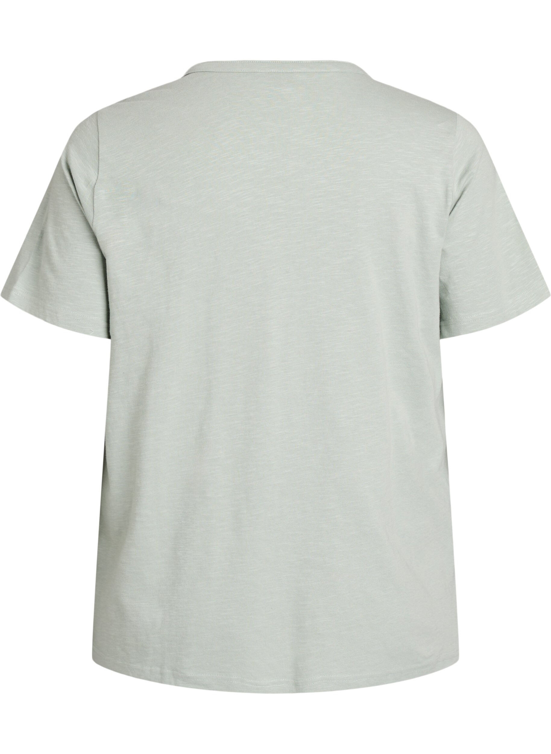 Zizzi T-shirt dot&eacute; de boutons, Vert clair, Packshot image number 1