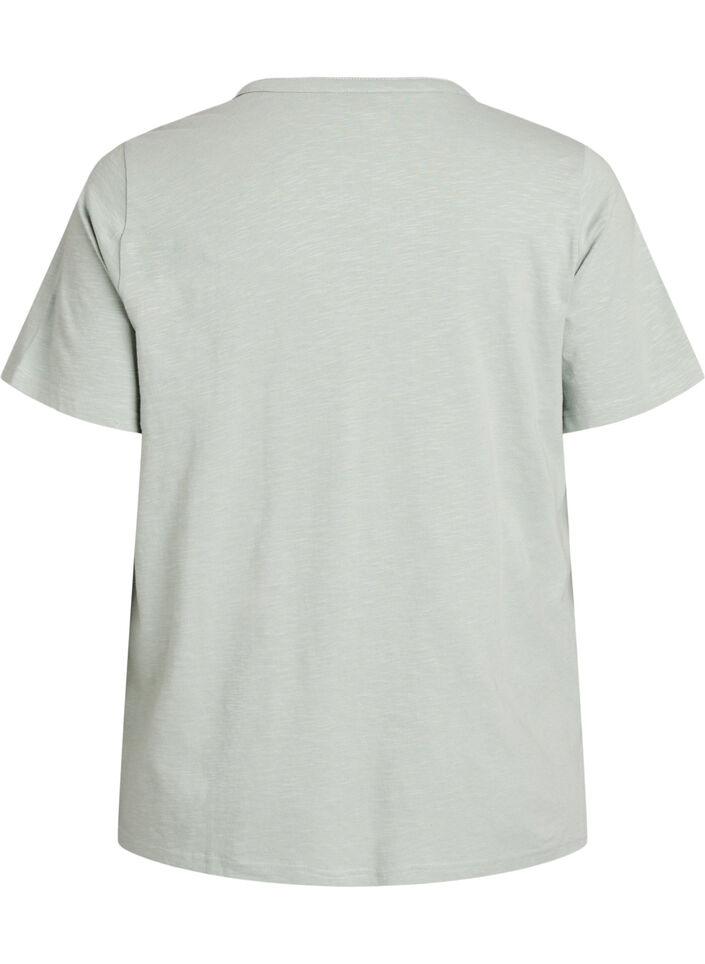 T-shirt dot&eacute; de boutons, Vert clair, Packshot image number 1