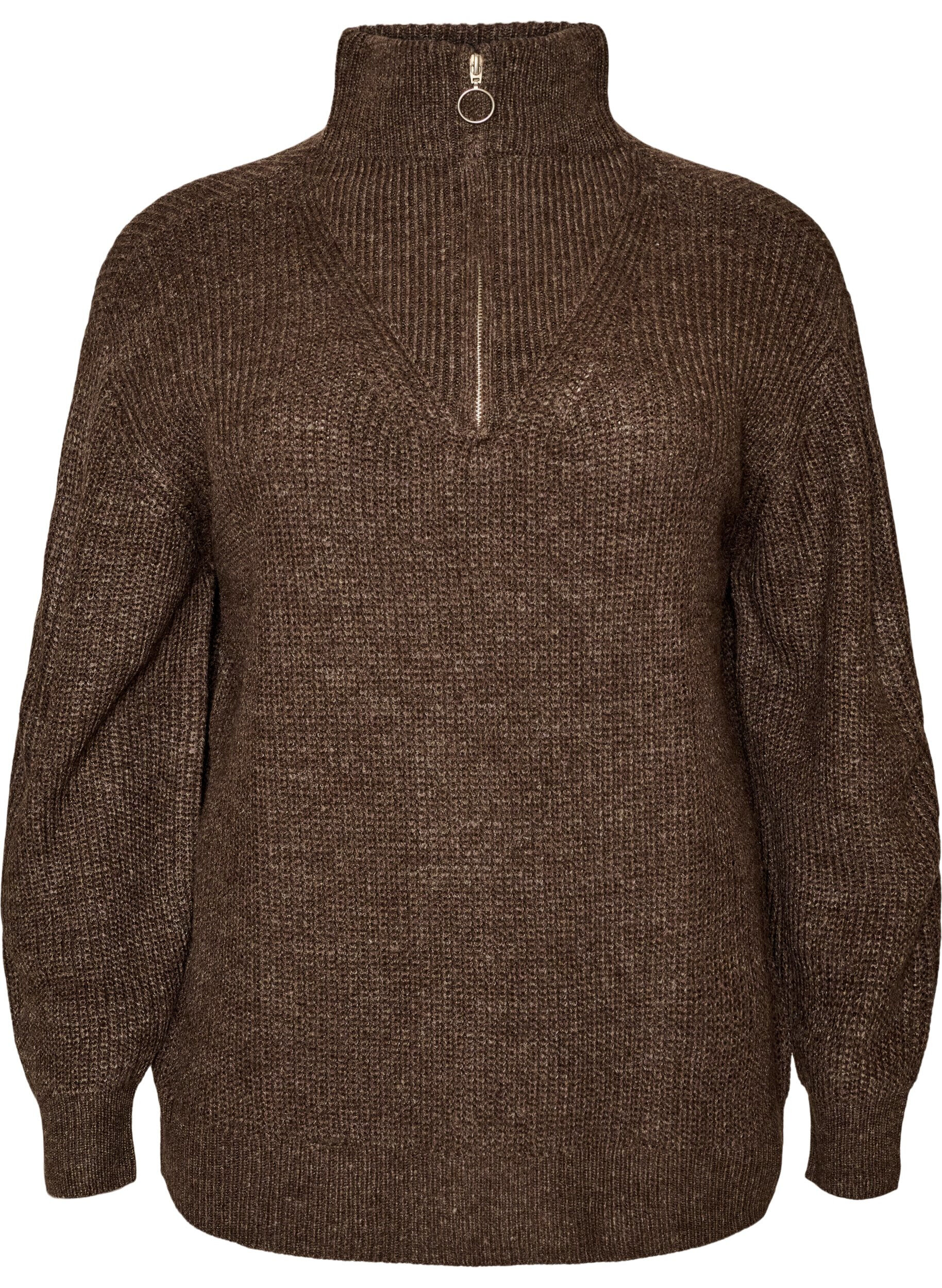 FLASH - Pull en tricot avec col haut et fermeture &eacute;clair