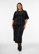 Bluse mit Pailletten und ellenbogenlangen &Auml;rmeln, Schwarz, Model image number 1