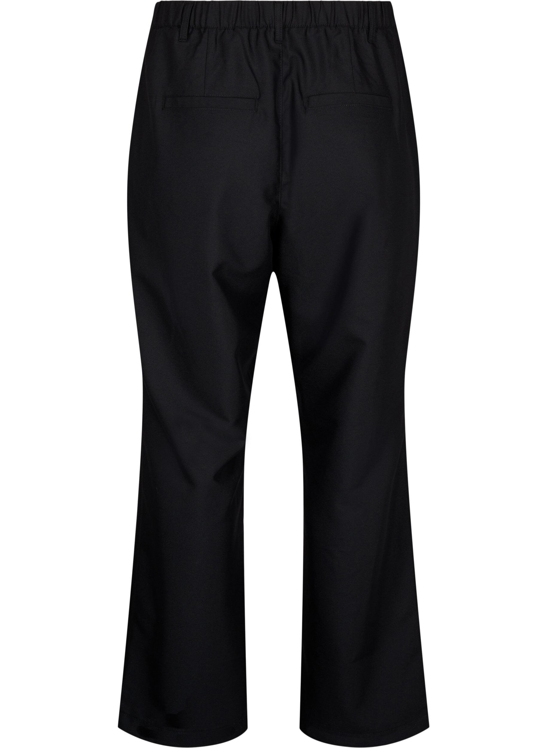 Zizzi Pantalon coupe droite &agrave; taille haute, Black, Packshot image number 1