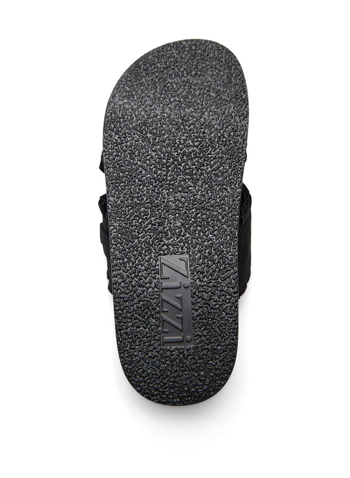 Sandales &agrave; brides crois&eacute;es et bords &agrave; volants, Noir, Packshot image number 4