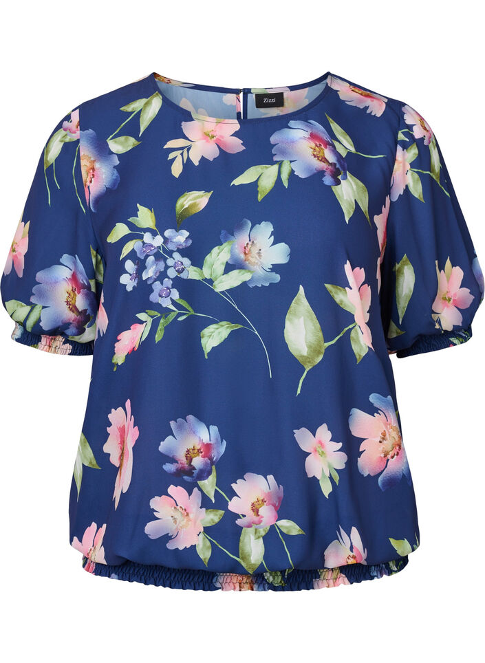 Geblümte Bluse mit Smock, Blueprint Flower AOP, Packshot image number 0
