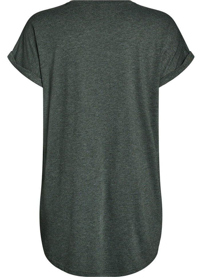 Chemise de nuit &agrave; manches courtes avec imprim&eacute; de texte, Vert, Packshot image number 1