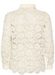 Chemise en dentelle avec boutons nacr&eacute;s, Vanille, Packshot image number 1