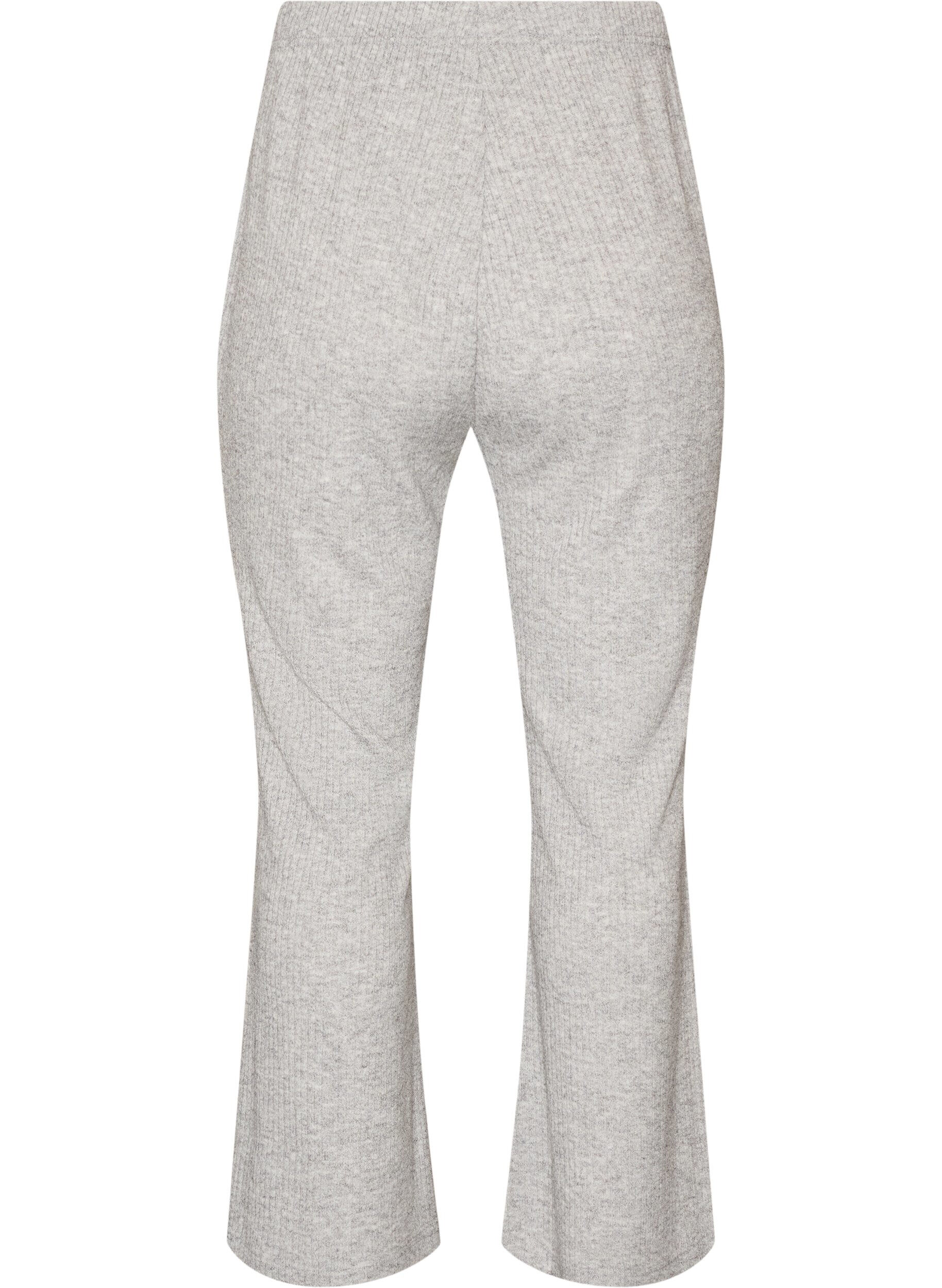 ZizziHose aus Jersey mit Rippstruktur und ausgestelltem Bein, Grau, Packshot image number 1