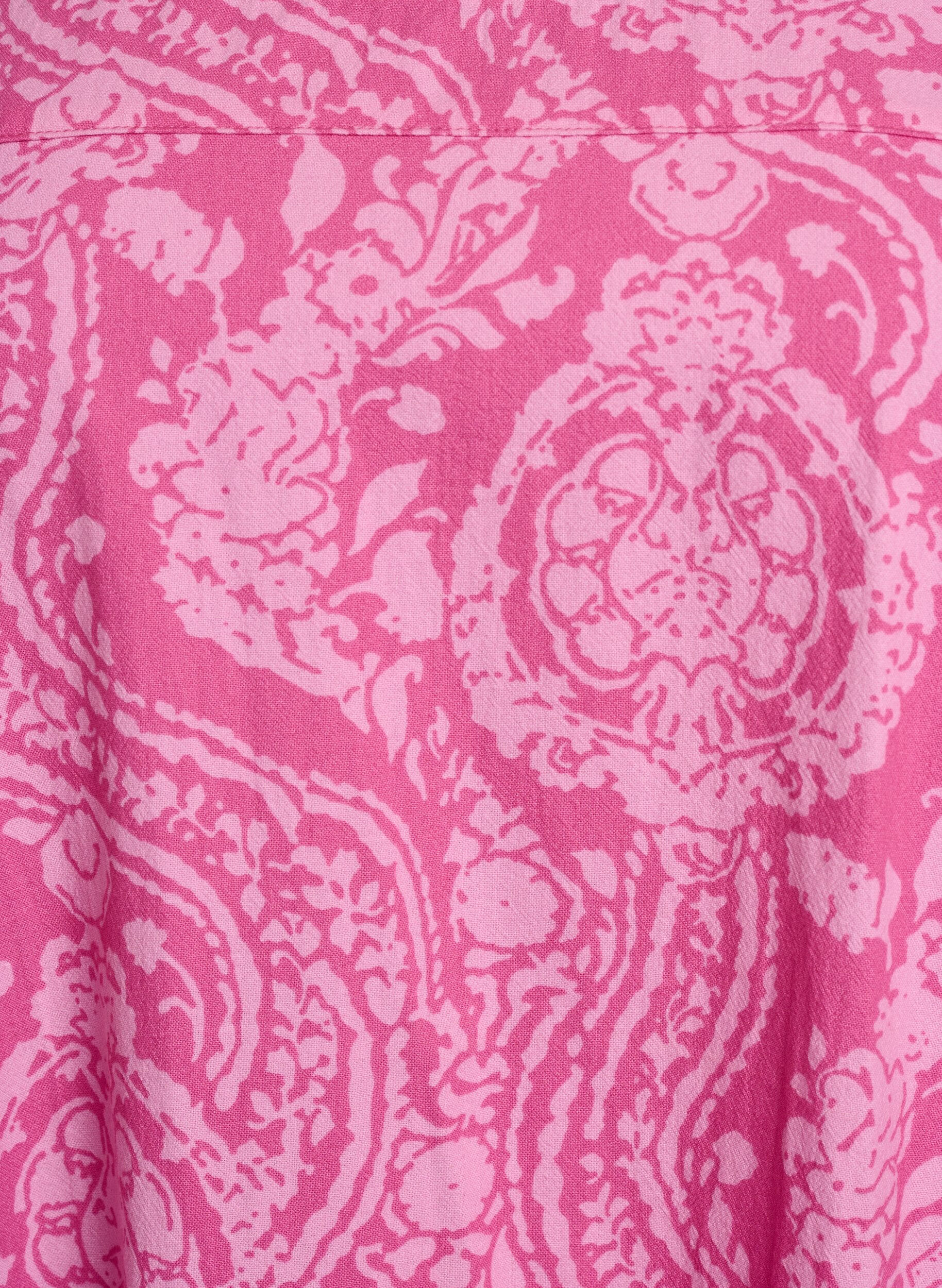 Zizzi Kurz&auml;rmliges Baumwollkleid mit Print, Pink, Packshot image number 2