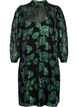 Robe en viscose à fleurs avec structure en lurex, Black w. Green Lurex, Packshot image number 0