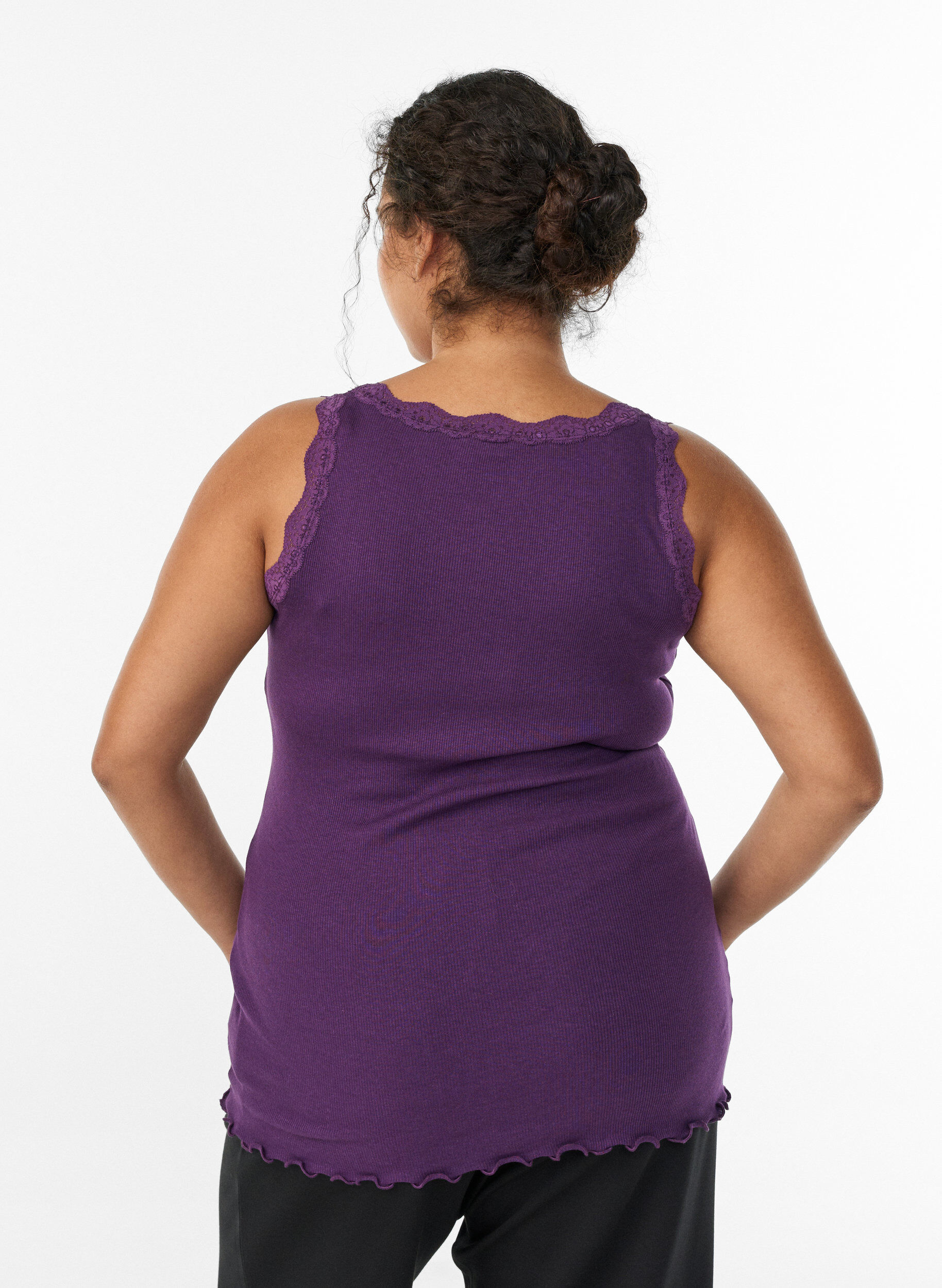 ZizziHaut avec bordure en dentelle, Violet, Model image number 2