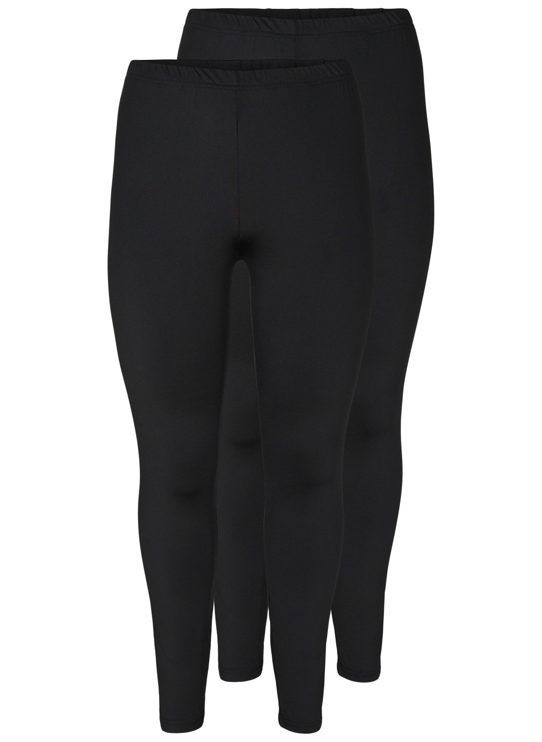 Zizzi 2-pack Basic Leggings, Schwarz, Packshot image number 0