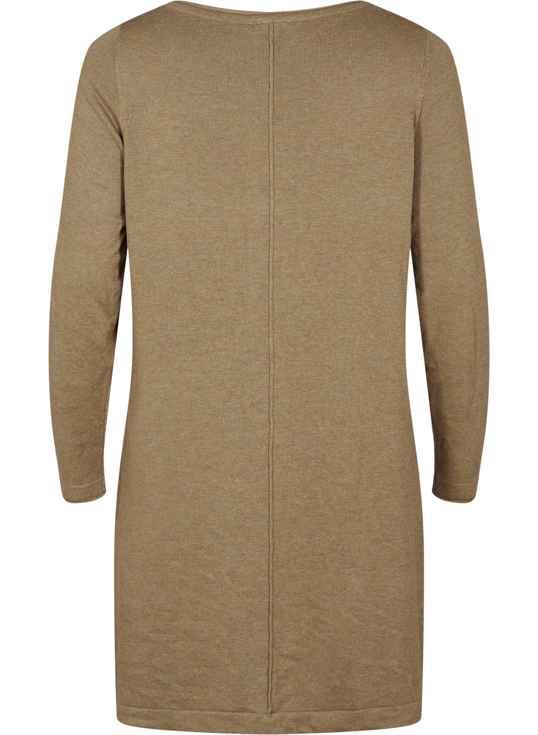 Zizzi Strickkleid aus Baumwoll-Viskose-Mischung, Gr&uuml;n, Packshot image number 1