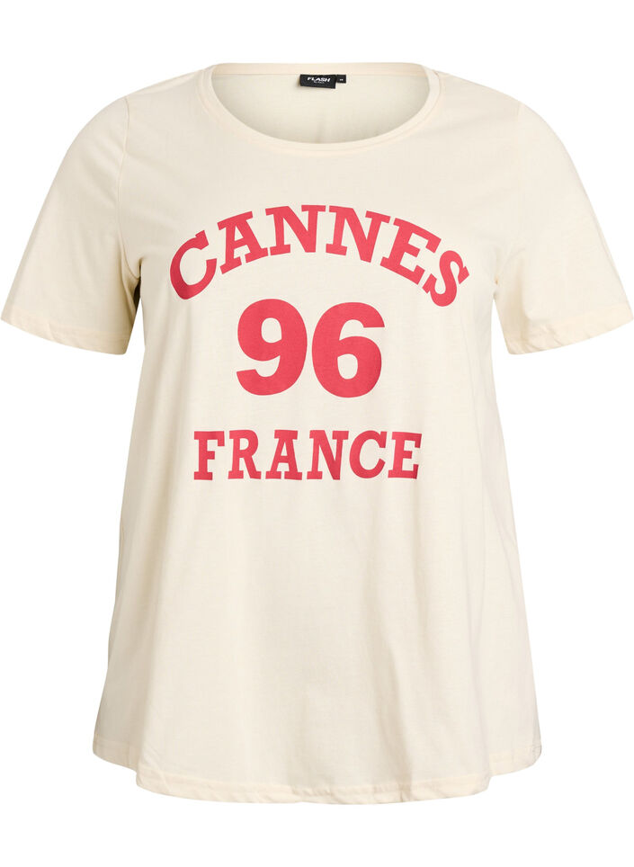 T-shirt imprim&eacute;, Vanille, Packshot image number 0