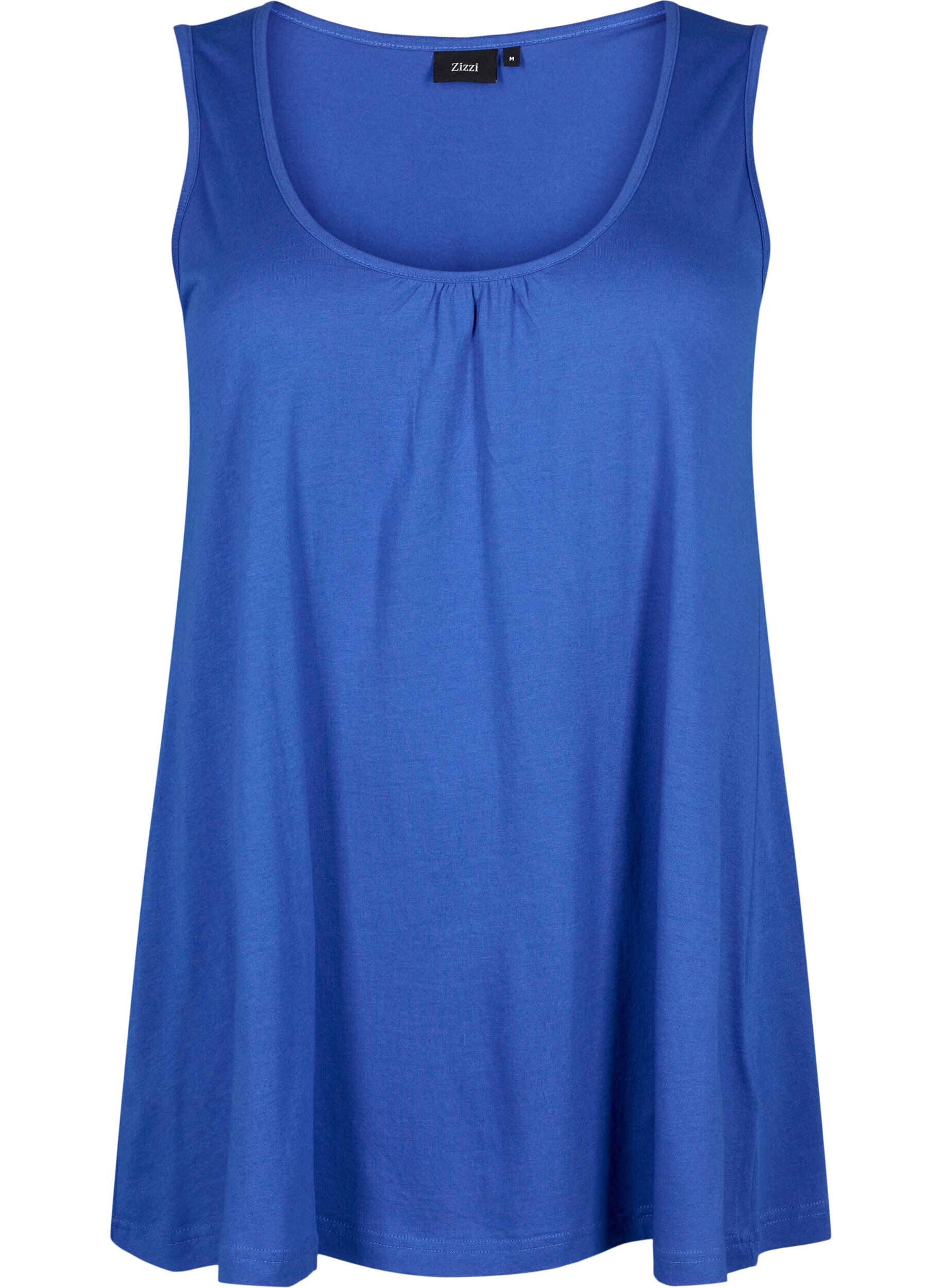 Zizzi Top avec forme en A et col rond, Victoria blue, Packshot image number 0