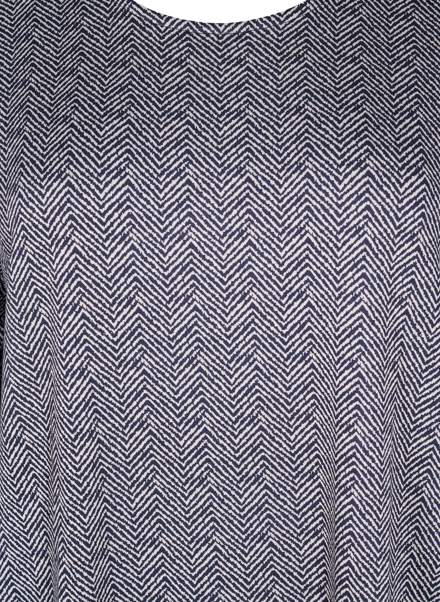 Zizzi Robe &agrave; motifs avec manches 3/4, Bleu, Packshot image number 2