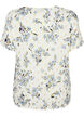 Bluse mit Druck und Lurex, White Flower/Gold, Packshot image number 1
