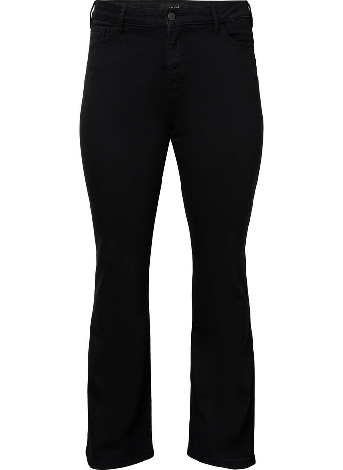 Ellen Bootcut-Jeans mit hoher Taille, Schwarz, Packshot image number 0