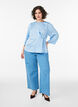 Gepunktete Bluse mit Bindeband und 3/4-&Auml;rmeln, Blau, Model image number 1
