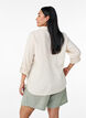 Chemise en lin et viscose avec manches 3/4, Beige, Model image number 2