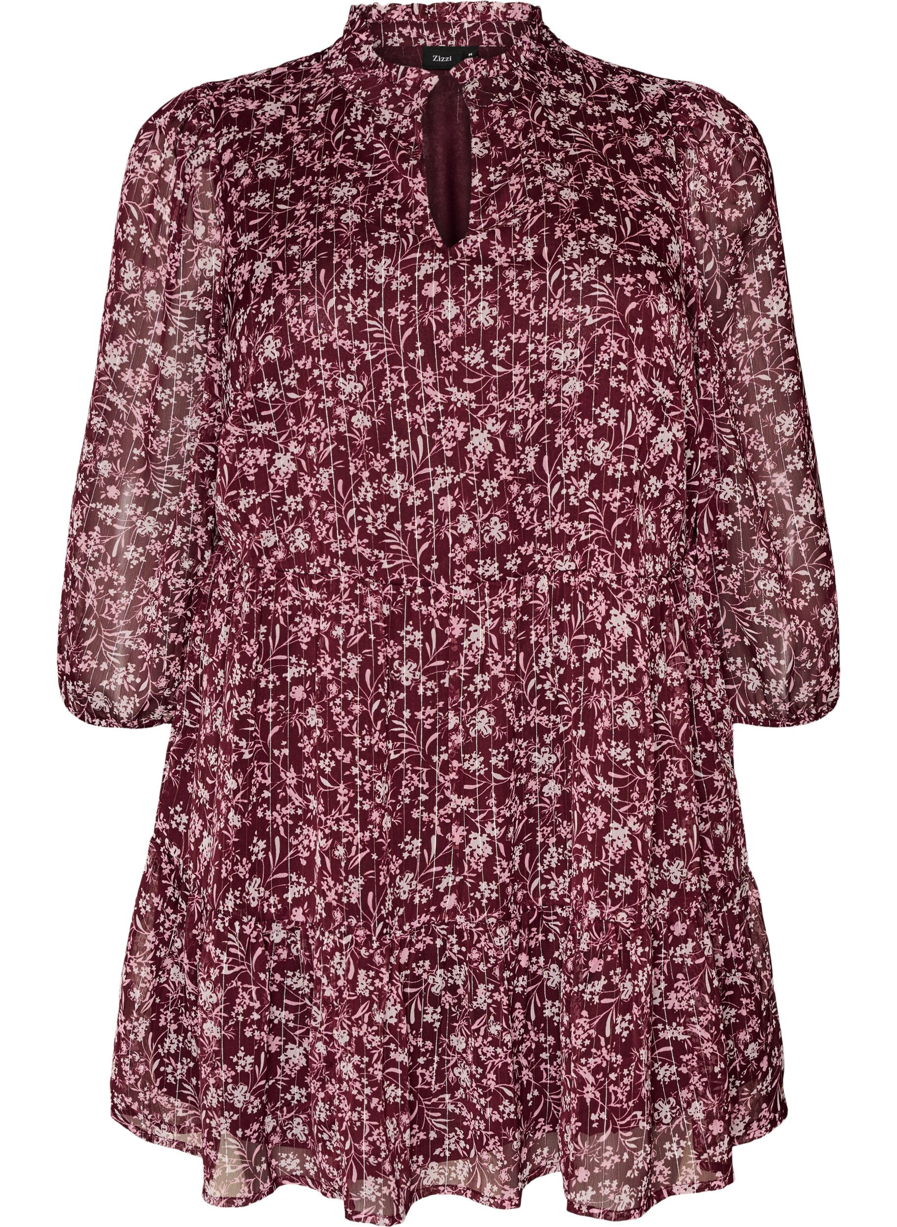 Tunika mit Blumenmuster und Glitzerf&auml;den