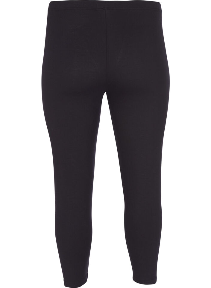 Basic 3/4-Leggings aus Viskose, Schwarz, Packshot image number 1