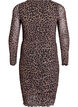 Kurzes Kleid aus Mesh mit Leopardenmuster, Braun, Packshot image number 1