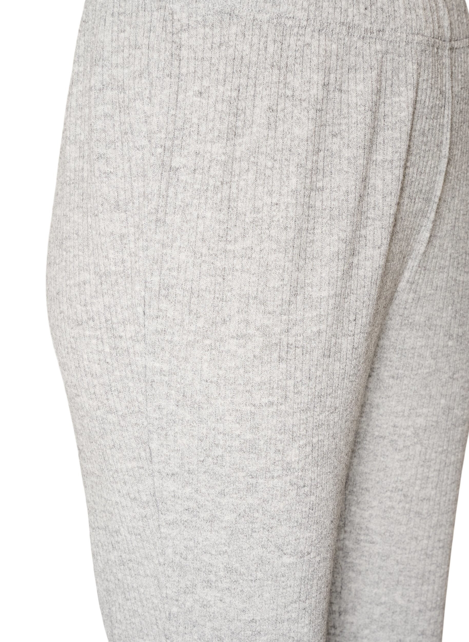 ZizziHose aus Jersey mit Rippstruktur und ausgestelltem Bein, Grau, Packshot image number 2