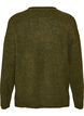 Strickbluse mit V-f&ouml;rmigem Rippenmuster und Schlitzen, Gr&uuml;n, Packshot image number 1