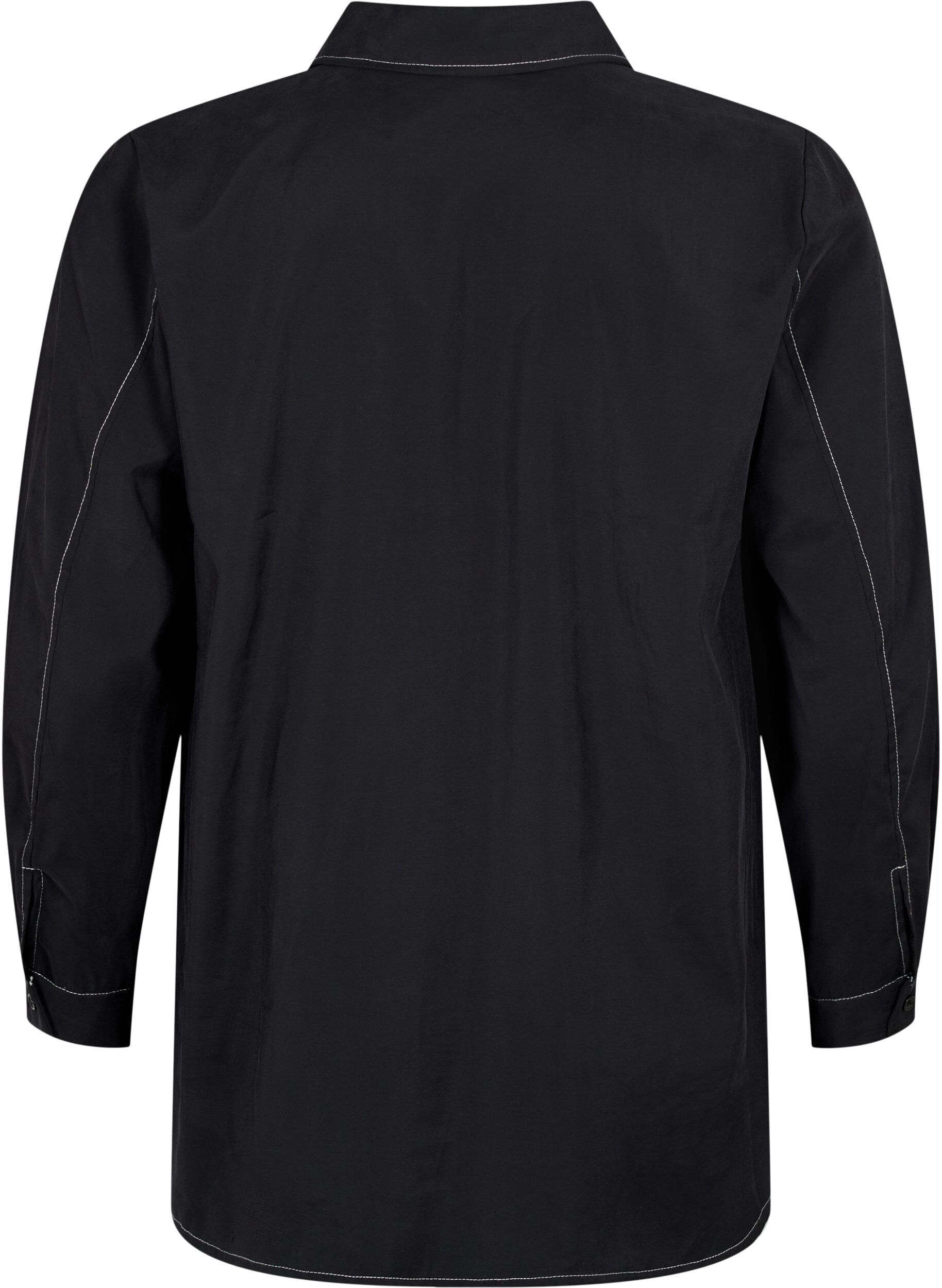 Zizzi Chemise avec coutures contrast&eacute;es, Black, Packshot image number 1