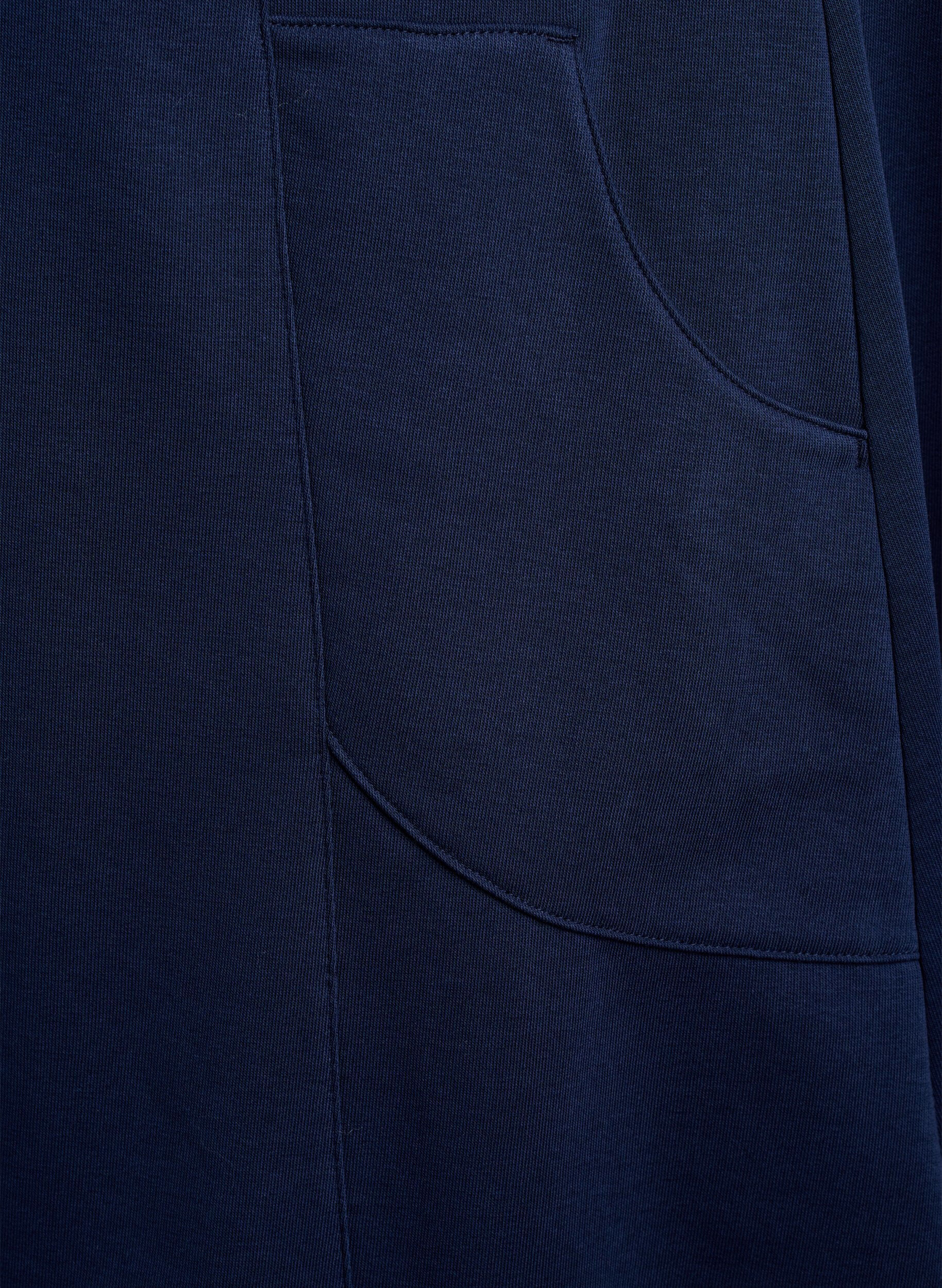 Zizzi Robe en jersey &agrave; manches courtes et poches, Bleu, Packshot image number 3