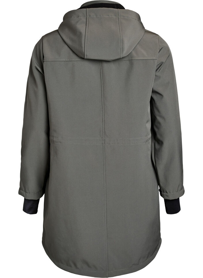 Softshelljacke mit abnehmbarer Kapuze, Grau, Packshot image number 1