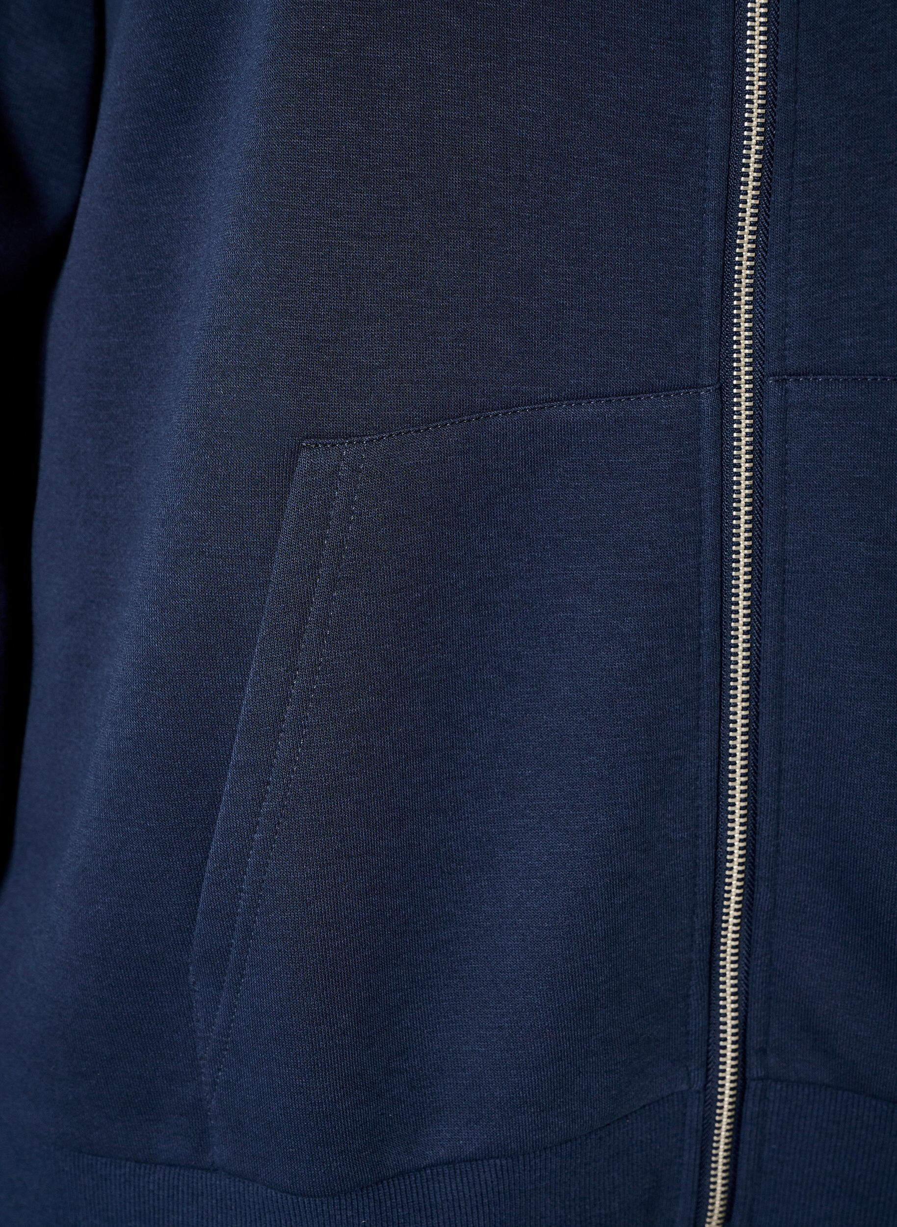 ZizziKapuzensweatshirt mit Rei&szlig;verschluss und Taschen, Blau, Packshot image number 3