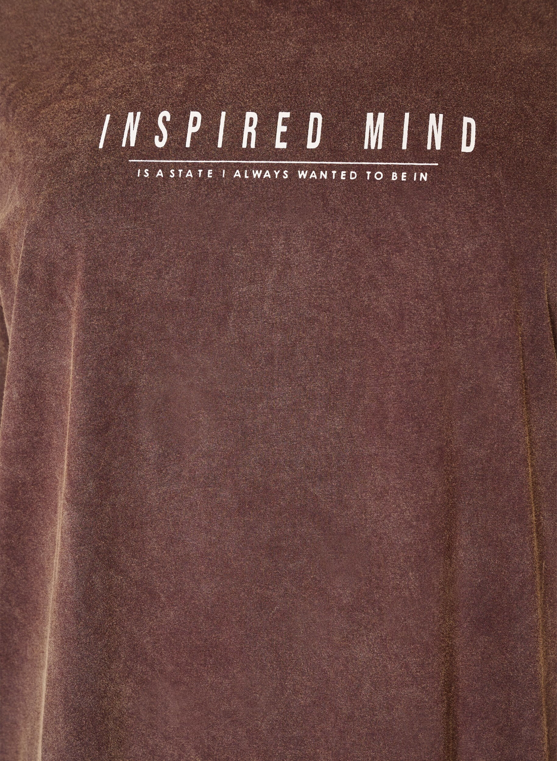 ZizziLockeres T-Shirt-Kleid mit Washed-Optik, Braun, Packshot image number 2