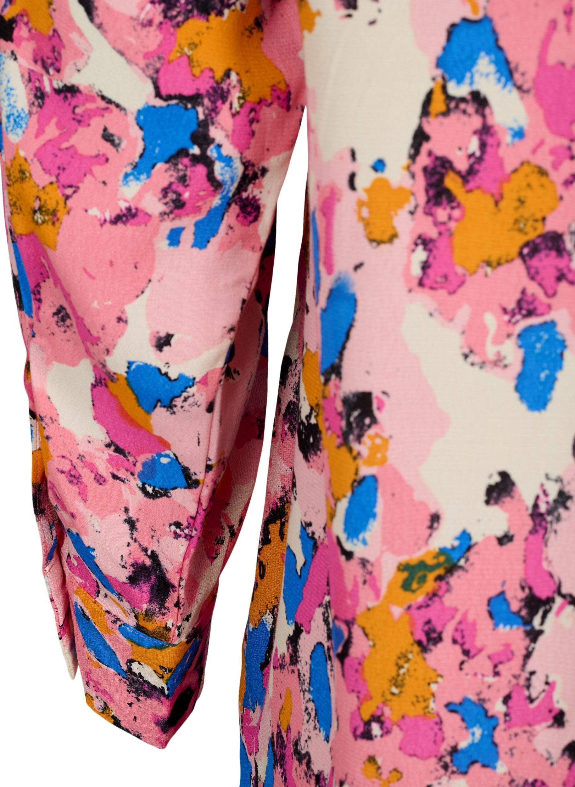 Zizzi Langes bedrucktes Hemd aus Viskose, Rosebloom GraphicAOP, Packshot image number 3